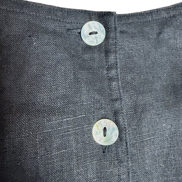 NWT Vintage PLAZA SOUTH 100% Linen Sleeveless Maxi‎ Dress Black | Size 8 - Picture 4 of 9